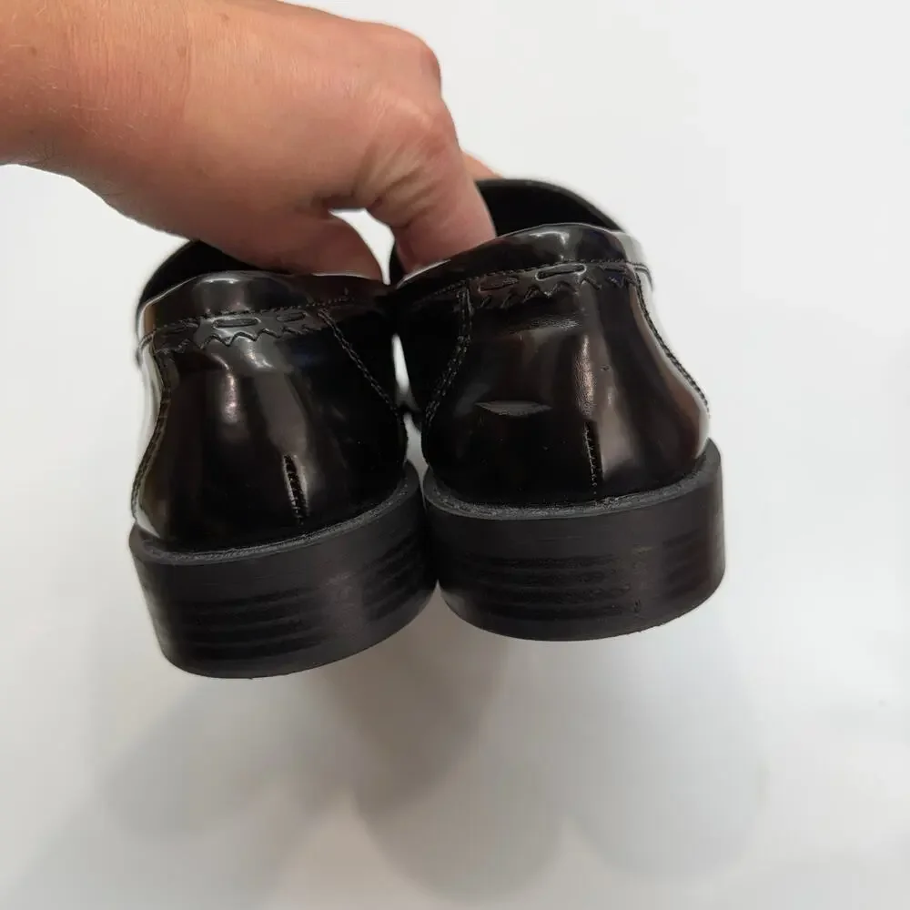 MNG Mango Black Gold Loafers 39 / 8.5 Preppy Office